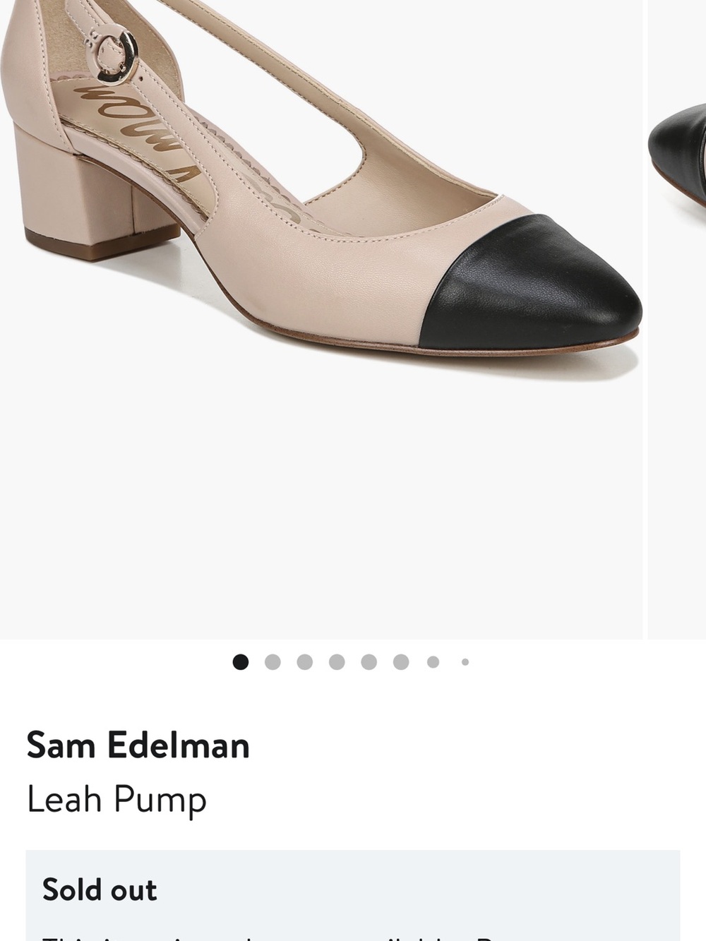 NWOT Sam Edelman Beige and Black Leah short heel - Picture 7 of 9